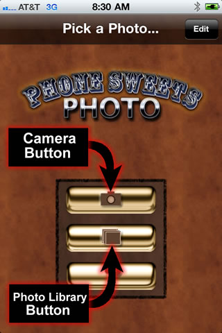 Photo Sweet - Main Screen