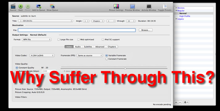 Handbrake for MacIntosh OS X Intel